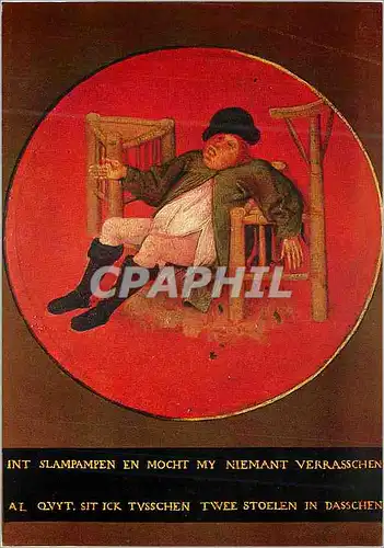 Cartes postales moderne Anvers Musee Mayer van den Bergh Bruegel Pieter de Oude Douze proverbes sur medaillons (detail)