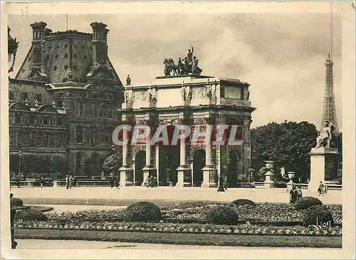 Cartes postales moderne Paris Arc de Triomphe du Carroussel Tour Eiffel