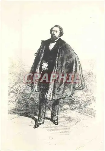 Cartes postales moderne Alfred de Musset Lithographie de Gavarni 1854 (Bibliotheque Nationale Cabines des Estampes)