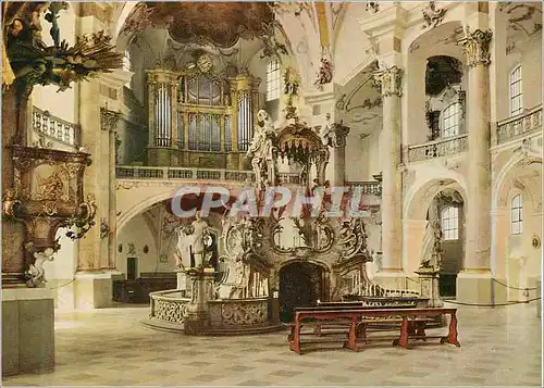 Moderne Karte Vierzehnheiligen Basilika Gnadenaltar Blick zur Orgel Orgue