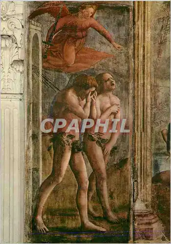 Cartes postales moderne Firenze Basilica di Santa Maria del Carmine Masaccio L'Expulsion d'Adam et d'Eve du Paradis Terr