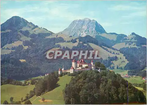 Cartes postales moderne Chateau de Gruyeres et le Moleson (Cl de Fribourg) Suisse