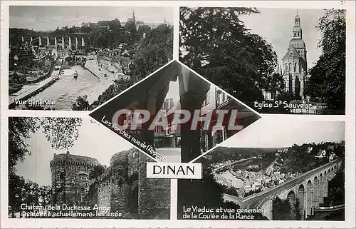 Cartes postales moderne Dinan Vue Generale Eglise St Sauveur Ch�teau de la Duchesse Anne Le viaduc et vue generale