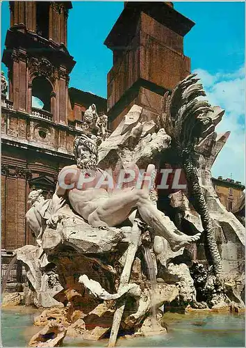 Cartes postales moderne Roma Place Navona Fontaine du Bernini