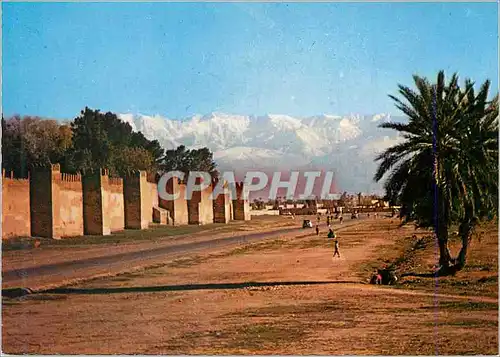 Cartes postales moderne Marrakech Le Maroc Pittoresque Le Long des Remparts