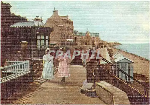 Cartes postales moderne Saint Aubin sur Mer (Calvados) la Digue et le Pont Pasteur en 1885
