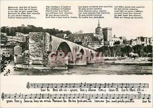 Moderne Karte Avignon le Pont d'Avignon et sa Chanson