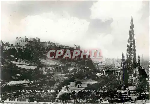 Cartes postales moderne Edinburgh Castle National Gallery and Scott Monument