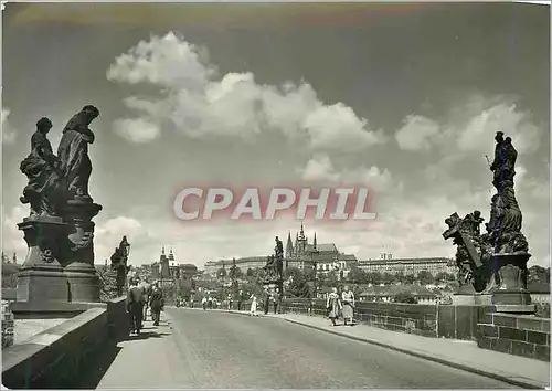 Cartes postales moderne Praha Pont Charles et le Chateau de Prague