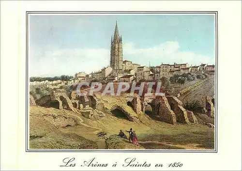 Moderne Karte Saintes Les Arenes en 1850 L'Eglise S Eutrope (XIe Siecle)