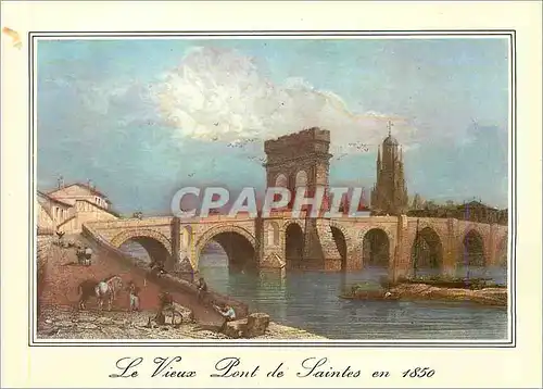 Moderne Karte Saintes Vieilles Gravure de 1850 Les Arenes Gallo Romaines Ier et 2eme Siecles au Fond L'Eglise