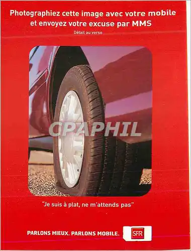 Moderne Karte Parlons Mieux Parlons Mobile Je Suis a plat ne m'attends pas SFR