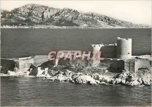 Cartes postales moderne Marseille Vue aerienne Le Chateau d'If Au Fond Le Massif de Marseilleveyre