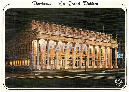 Cartes postales moderne Bordeaux Le Grand Theatre la Nuit