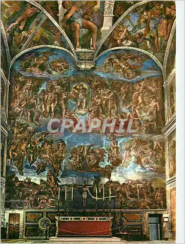 Cartes postales moderne Vatican Sixtine Chapel Le Jugement Universel Michel Ange (1535 1541)