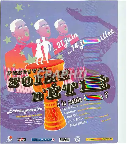 Cartes postales moderne Festival Soirs d'Ete Entree Gratuite Paris Jazz Harlem Cotton Club Danses academy
