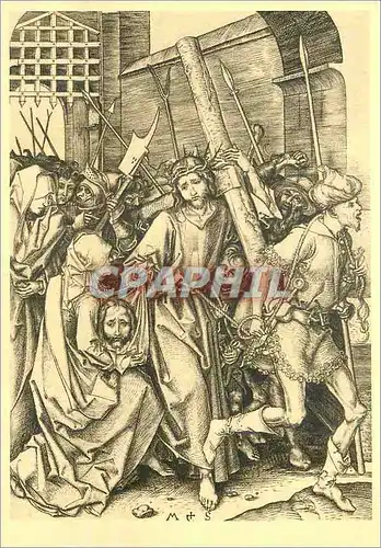 Moderne Karte Colmar vers 1450 Brisach 1491 Martin Schongauer Peintre Graveur Le Portement de la Croix