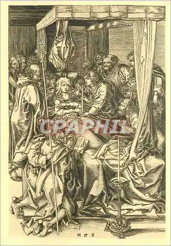Moderne Karte Colmar vers 1450 Brisach 1491 Martin Schongauer Peintre Graveur La Mort de la Vierge