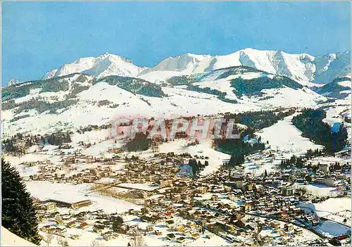 Moderne Karte Megeve (Haute Savoie) Alt 1113 m Le Capital du Ski Vue Generale de la Station
