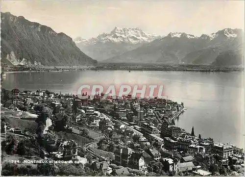 Moderne Karte Montreux et les Dents de Midi