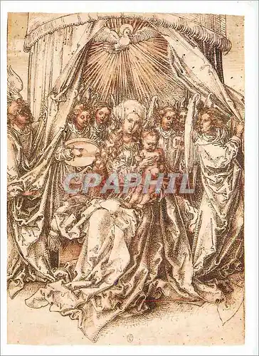 Cartes postales moderne Louvre Departement des Arts Graphiques Albrecht Durer Vierge a l'Enfant avec le Saint Esprit