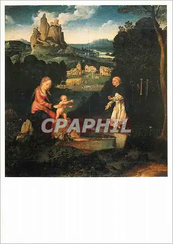 Cartes postales moderne Louvre Departement des Peintures Joos van Cleve La Vierge et l'Enfant avec un Dominicain