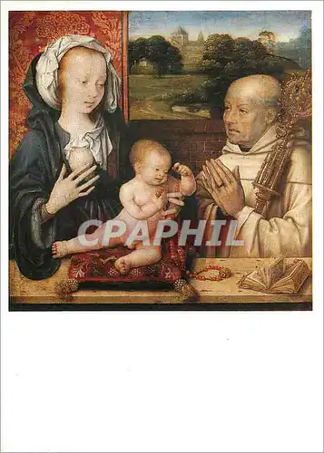 Moderne Karte Louvre Departement des Peintures Joos van Cleve La Vierge et l'Enfant avec Saint Bernard
