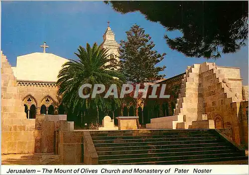 Moderne Karte Jerusalem The Mount of Olives Church and Monastery of Peter Noster
