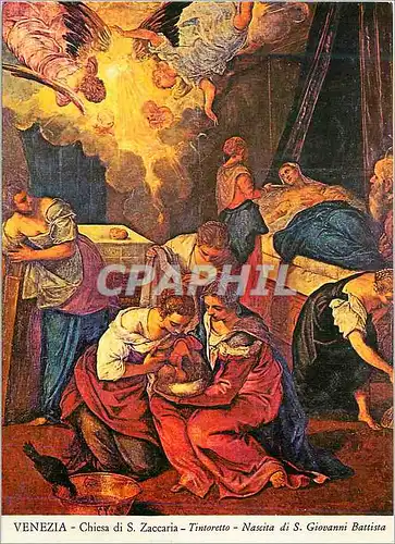 Moderne Karte Venezia Chiesa San Zaccaria Tintoretto Nascita di San Giovanni Battista