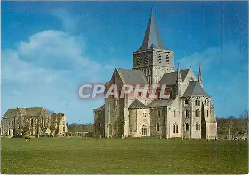 Cartes postales moderne Cerisy la Foret (Manche) L'Eglise Abbatiale (XIe S) et la Chapelle de l'Abbe (XIIIe s)