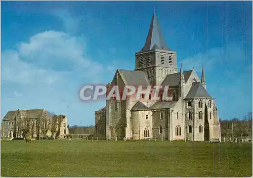 Moderne Karte Cerisy la Foret (Manche) L'Eglise Abbatiale (XIe S) et la Chapelle de l'Abbe (XIIIe s)