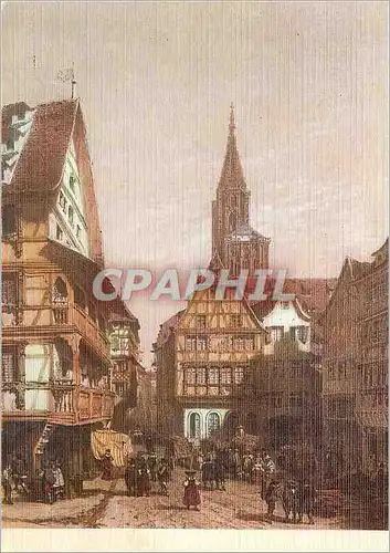 Moderne Karte Strasbourg L'Alsace du Temps Passe Scene de la Vie Quotidienne