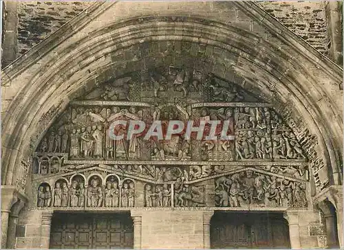 Moderne Karte Conques (Aveyron) L'Eglise XIe S Le Tympan Le Jugement Dernier