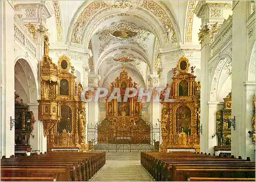 Moderne Karte Disentis Inneres der Klosterkirche
