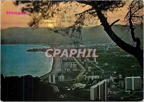 Moderne Karte Benidorm (Alicante) Vue Nocturne