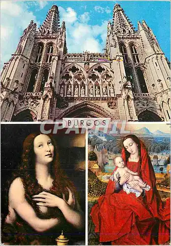 Moderne Karte Burgos La Cathedrale La Madeleine et Peinture de Memling