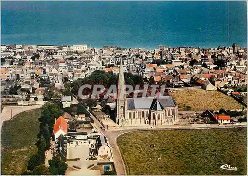 Moderne Karte St Aubin sur Mer (Calvados) Vue Generale aerienne L'Eglise La Colonie