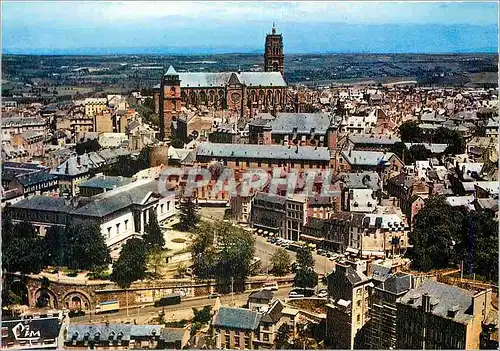 Moderne Karte Rodez (Aveyron) Vue aerienne sur le Palais de Justice et la Cathedrale