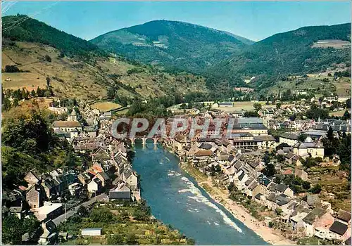 Moderne Karte St Geniez d'Olt (Aveyron) Vue Panoramique Aerienne