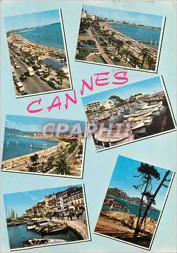 Moderne Karte Cannes les Sites Merveilleux de la Cote d'Azur