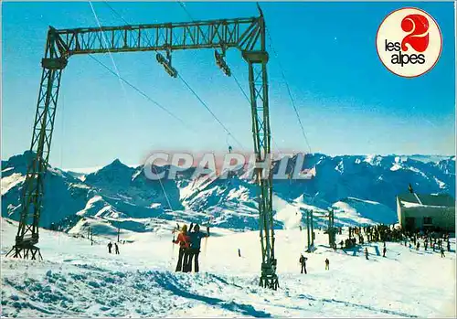 Cartes postales moderne Les 2 Alpes (Isere) Alt 1650 m le Double Teleski du Dome