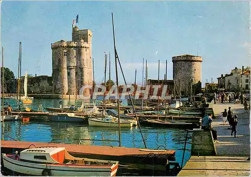 Moderne Karte La Rochelle (Charente Maritime) la Tour Saint Nicolas Bateaux