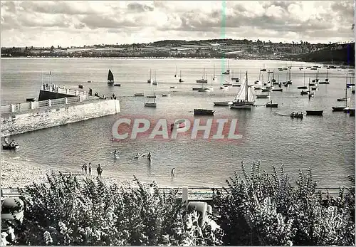 Moderne Karte Locquirec (Finistere) La Flotille au Repos dans le Port Bateaux