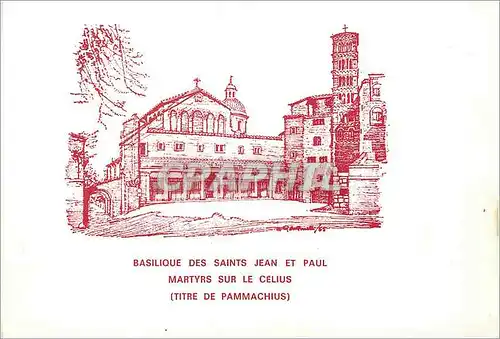 Moderne Karte Basilique des Saints Jean et Paul Martyrs sur le Celius (Titre de Pammachius)