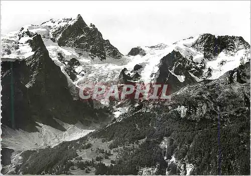Moderne Karte La Grave (H A) alt 1526 m La Route des Grandes Alpes Les Glaciers de la Meije (3883 m)