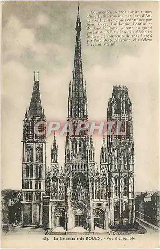 Cartes postales La Cathedrale de Rouen Vue d'ensemble