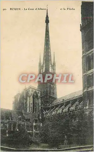 Cartes postales Rouen Le Cour d'Albane et la Fleche
