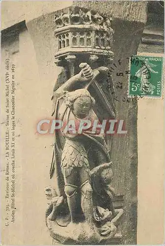 Cartes postales Environs de Rouen La Bouille Statue de Saint Michel (XVIe Siecle)