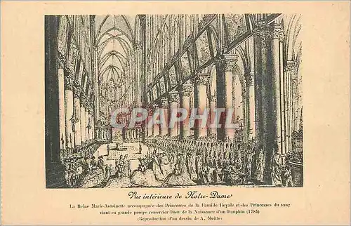 Cartes postales Vue Interieur de Notre Dame Paris