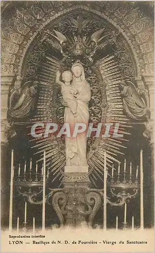 Cartes postales Lyon Basilique de N D de Fourviere Vierge du Sanctuaire